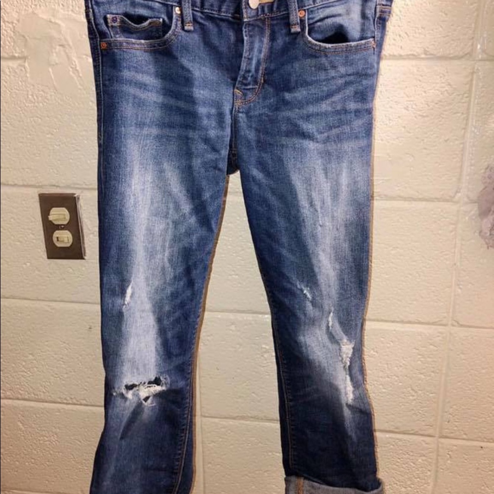 Gap Cropped Ripped Skinny Jeans